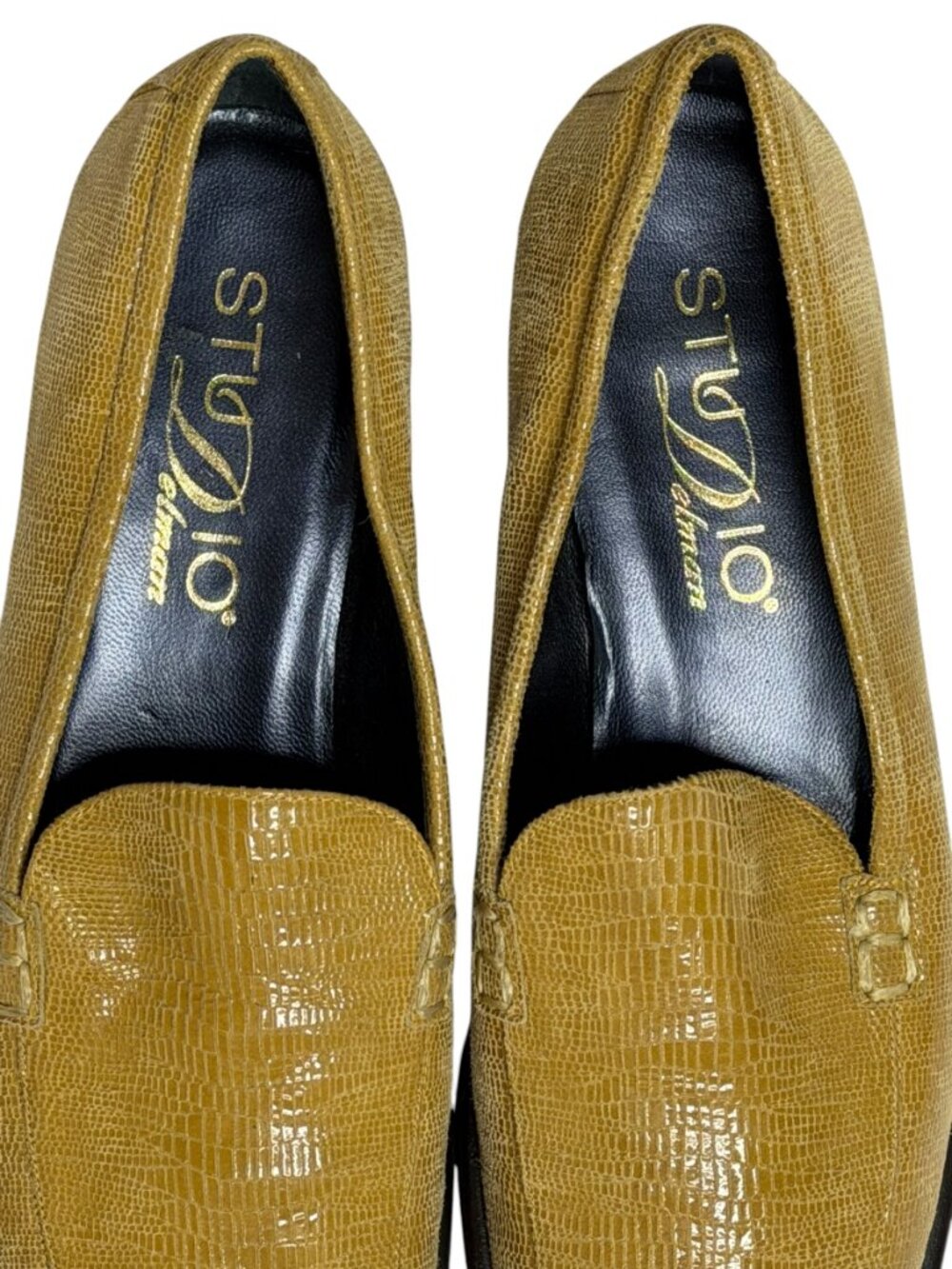 Studio Elman Elton Womens Loafers Shoes Alligator Beige Light Tan 6 - Picture 5 of 12